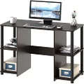 SHW Home Office Wood Desk with Double Sided Shelves, Espresso