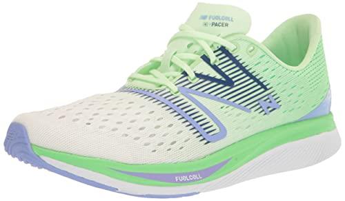 New Balance Women's FuelCell Supercomp Pacer V1 Running Shoe, White/Vibrant Spring Glo, 10.5 US