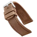 Premium quality sporty silicone waterproof watch band with quick release - Soft rubber watch Strap- Brown - 24mm
