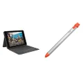 Logitech Rugged Keyboard Folio for iPad Logitech Crayon Digital Pencil for iPad 6th Generation, Orange