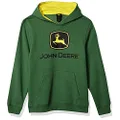 John Deere Big Boys' Fleece Hoody Pull Over, Green Trademark, M(10-12)