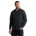 Timberland PRO Mens Woodfort Mid-Weight Flannel Work Utility Button Down Shirt, Navy Buffalo Check, Large
