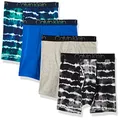 Calvin Klein Boys Underwear 4 Pack Boxer Briefs Value Pack, Cool Tiedye/Victoria Blue/Black Tiedye/Heather Grey, Small