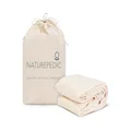 Naturepedic Organic Waterproof Mattress Protector Pad - Washable & Reusable Fitted Stretch Knit Mattress Cover - Highly Absorbent Bed Incontinence Pads - Breathable Fitted Cover for Twin 9"-16"