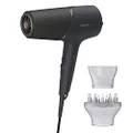 PHILIPS 5000 Series Hair Dryer, ThermoShield Hair Protection Sensor, Travel Foldable Handle, 20% Faster Drying, 6 Heat & Speed Settings, 2300W, For Curly, Wavy, Straight Hair, Black, BHD538/20