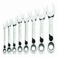Williams WS-1168RCS 8-Piece Stubby Reversible Ratcheting Combination Wrench Set