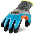 Ironclad Knit A7 Insulated HPPE Sandy Nitrile 3/4 Touch Gloves, XX-Large, Black/Blue