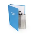 Suck UK Blue Secret Hip Flask | Hip Flasks for Women & Men | Small Flask to Smuggle Your Booze | Alcohol Flask | Holy Water | 4 oz Stainless Steel Flask | Hide Alcohol | Self Help Book