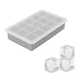 Tovolo Perfect Cube Ice Tray (Charcoal) -Stackable & Reusable Silicone Molds for Whiskey, Cocktails, Set of 1 with Lid, Oyster Gray