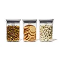 OXO Good Grips 3-Piece Mini Round POP Canisters | Includes Three 0.6 Qt/0.6 L Airtight Food Storage Containers | Ideal for Tea, Sugar Cubes | BPA Free | Dishwasher Safe,White