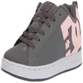 DC Women's Court Graffik Low Shoe Skate, Dark Grey/Light Pink, 9.5