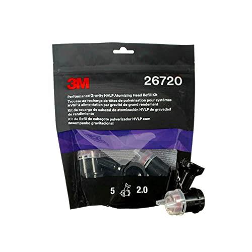 3M 5 x HVLP High Performance Flow Cup Nozzle Head 26720 Size 2.0 Red Can be Combined with PPS 2.0 Spray Cups for High Performance Paint Gun