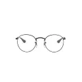 Ray-Ban Rx3447v Round Metal Prescription Eyeglass Frames, Matte Black/Demo Lens, 47 mm