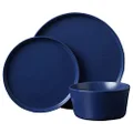 Stone Lain Chelsea Stoneware 24-Piece Round Dinnerware Set, Blue