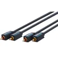 Clicktronic Male to Male Cinch Coaxial Stereo Audio RCA Cable, Black, 2 Metre Length