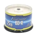 Optical Quantum OQBDR06LT-50 6X 25GB BD-R Single Layer Blu-Ray Recordable Blank Media Logo Top, 50-Disc Spindle