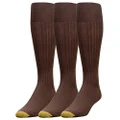Gold Toe Men's Canterbury Over-the-Calf Dress Socks (Three-Pack),Brown,10-13 (Shoe Size 6-12.5)