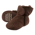 Hudson Baby Unisex-Child Cozy Fleece Booties Slipper Sock, Brown, 0-6 Months