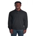 Jerzees Men's Long Sleeve Polo Shirts, SpotShield Stain Resistant, Sizes S-2X, Black, X-Large