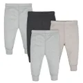 Gerber Baby-Boys Multi-Pack Pants, Gray Heather/Black, 6-9 Months