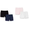 The Children's Place Baby Toddler Girls Cartwheel Shorts, Black/Shell/Tidal/White 4-Pack, 3 Years