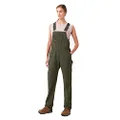 Dickies Women's Relaxed Fit Bib Overalls, Rinsed Moss Green, Large