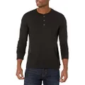 Lee Men's Long Sleeve Soft Washed Cotton Henley T-Shirt, Black, Small