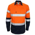 DNC Workwear Men's High Visibility 2 Tone Biomotion Taped Shirt - Orange/Navy - 5X-Large