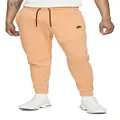 Nike Sportswear Men's Washed Tech Fleece Joggers Pants (Orange Frost/Black, Large)