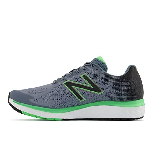 New Balance Men's 680v7 Fresh Foam Running Sneaker, Grey/Green, US 8.5
