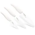 Kyocera 3Piece Advanced Ceramic Revolution Series Knife Set, White, Blade Sizes: 5.5", 4.5", 3"