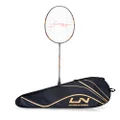 Li-Ning Super Series 900 Carbon Fibre Strung Badminton Racket with Full Racket Cover (Grey/Copper) | for Intermediate Players | 84 Grams | Maximum String Tension - 30lbs