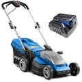 Hyundai Power 38cm Cordless Lawn Mower with 40V Battery and Charger Set. 5 Cutting Heights, Mulching Kit, Quiet, Easy Push Button Start