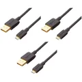 Amazon Basics USB 2.0 A-Male to Micro B Cable (3 Pack), 0.91m, Black