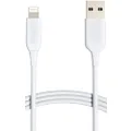 Amazon Basics ABS USB-A to Lightning Cable, MFi Certified Charger Cord for Apple iPhone 14 13 12 11 X Xs Pro, Pro Max, Plus, iPad, 10,000 Bend Lifespan - White, 1.83-m
