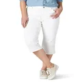 LEE Women's Relaxed Fit Capri Pant, White, 8 Medium