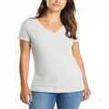 Nautica Women's Easy Comfort Supersoft 100% Cotton Classic Logo T-Shirt, Grey Heather, X-Small