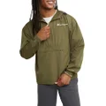 Champion mens Packable Recycled Windbreaker Jacket, Wind- and Water-Resistant Hooded Jacket, Cargo Olive Small Script, Small