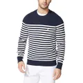 Nautica Men's Stripe Knit Sweater, Navy, Medium