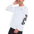 Fila Men s Long Sleeve Tee T Shirt, 100 White, XX-Large UK
