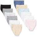 Hanes Women's Bikini Panties Pack, Soft Cotton Underwear (Retired Options, Colors May Vary), Blue/Pink/Stripe/Dot Print/Neutral Mix, 12-Pack, 7