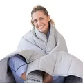Luna Adult Weighted Blanket - Individual Use - 25 Lbs - 60x80 - Queen Size Bed - 100% Oeko-Tex Cooling Cotton & Glass Beads - USA Designed - Heavy Cool Weight - Light Grey