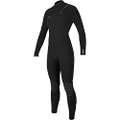 O'NEILL Women's Hyperfreak 4/3Mm Chest Zip Full Wetsuit, Black/Black, 12