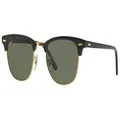Ray-Ban RB3016 Clubmaster Classic Unisex Sunglasses (Black Frame/Green G-15 Lens W0365, 51)
