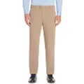 Van Heusen Men's Flex Straight Fit Flat Front Pant, Khaki, 34W x 29L