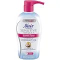 Nair Sensitive Formula Shower Cream Hair Remover with Coconut Oil and Vitamin E, 12.6oz