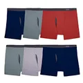 Fruit of the Loom Men's Coolzone Boxer Briefs, Moisture Wicking & Breathable, Assorted Color Multipacks, 6 Pack - Covered Waistband, Small
