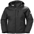 Helly Hansen Women's Standard Crew Hooded Midlayer Fleece Lined Waterproof Rain Jacket, 990 Black, Large