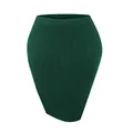 Urban CoCo Women's Elastic Waist Knitted Split Tube Pencil Midi Skirt, Dark Green, X-Large