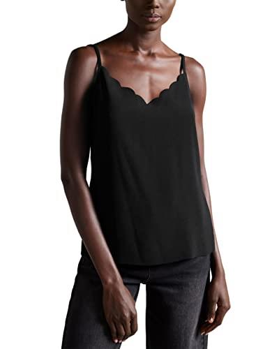 Ted Baker Women's Wmb-paygee-Jersey Lace Cami Shirt, Plain Black, 10